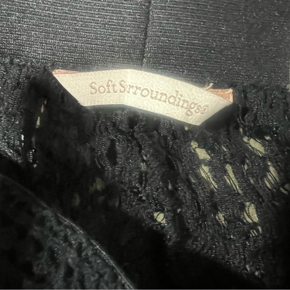 Soft Surroundings Crochet Lace Open Knit Black Pants Sz: S Petite Boho Coastal - Picture 10 of 12